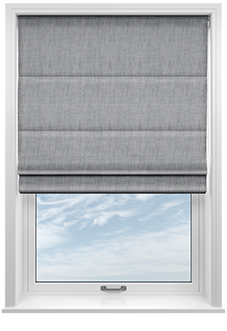 Rhea, Stainless Steel - Twist&Fit Roman Blind